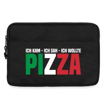 Eating pizza - Laptop bag 13" - black - Front