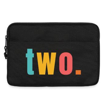 Two Zwei Jahre 2. Geburtstag Text Schrift Bunt - Laptoptasche 13" - Schwarz - Vorne