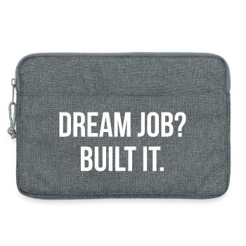 DREAM JOB? BUILT IT. | Greyline Official - Laptop bag 13" - heather grey - Front
