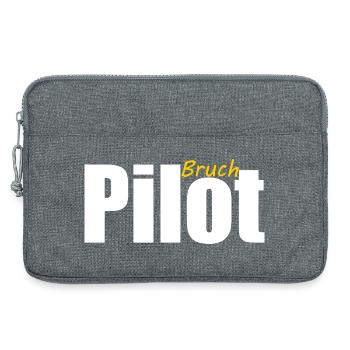 Pilot Bruchpilot Ironie Draufgänger Segelfliegen  - Laptoptasche 13" - Grau meliert - Vorne