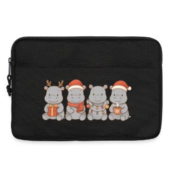 Nilpferde für Kinder, Jungen und Mädchen, Weihnach - Laptoptasche 13" - Schwarz - Vorne