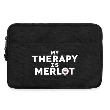 My Therapy Is Merlot Lustiger Wein Spruch - Laptoptasche 13" - Schwarz - Vorne