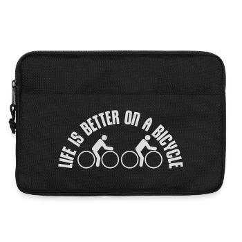Life is better on a bicycle Cycling Saying Sport - Laptop bag 13" - black - Front