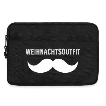 Weihnachtsoutfit mit Schnurrbart - Laptoptasche 13" - Schwarz - Vorne