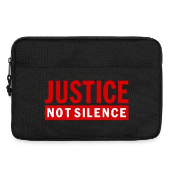 Justice Not Silence Gerechtigkeit Statement - Laptop bag 13" - black - Front