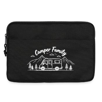 Aventure en famille campeur à la montagne - Sacoche pour ordinateur portable 13 pouces - noir - Devant
