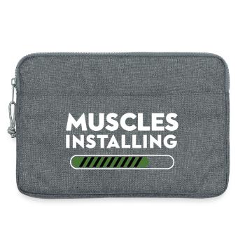 Muscles Installing Progress Graphic - Laptop bag 13" - heather grey - Front