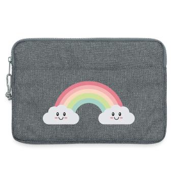 Rainbow clouds - Laptop bag 13" - heather grey - Front