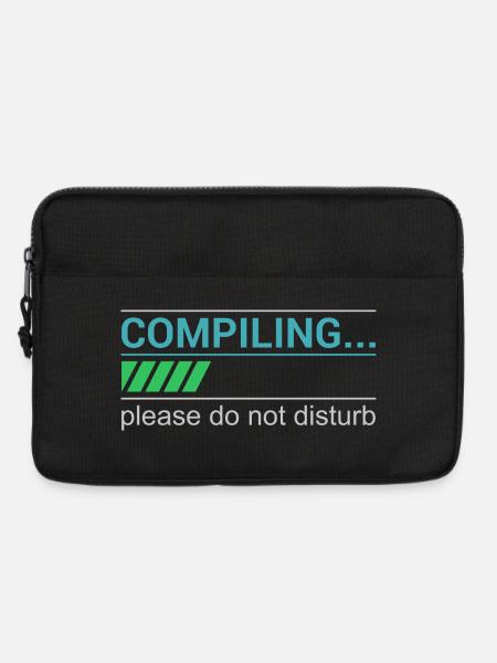 Funny Programmer T-Shirt - Compiling Please - Laptop bag 13" - black