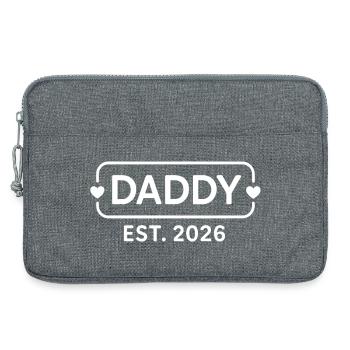 DADDY 2026 Stolzer werdender Vater - Laptoptasche 13" - Grau meliert - Vorne