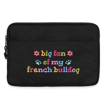Big fan of my French Bulldog - Laptop bag 13" - black - Front