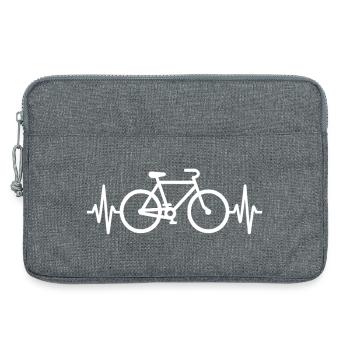 Fahrrad Herzschlag Puls Radsport EKG - Laptoptasche 13" - Grau meliert - Vorne