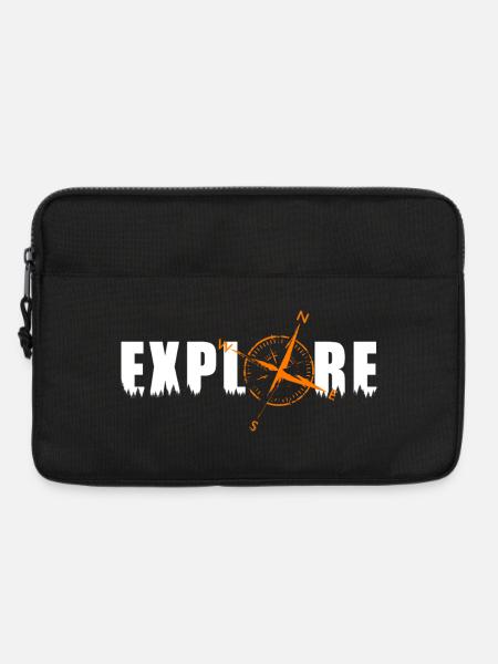 Explore motif with a compass - Laptop bag 13" - black