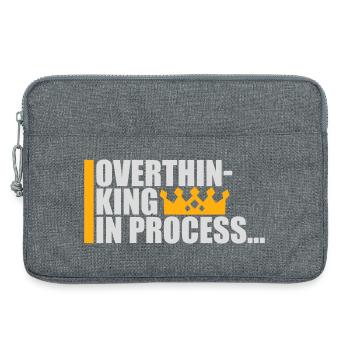 Overthinking In Process Funny Brooding Saying Logo - Laptop bag 13" - heather grey - Front