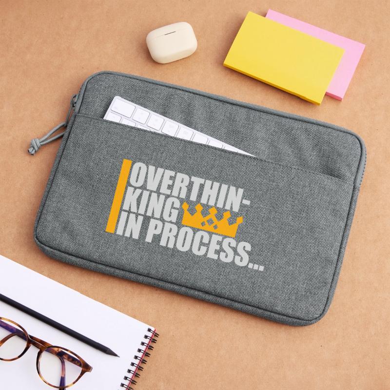 Overthinking In Process Funny Brooding Saying Logo Laptop bag 13"