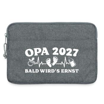Opa 2027 Bald wird's ernst Schwangerschaft - Laptoptasche 13" - Grau meliert - Vorne