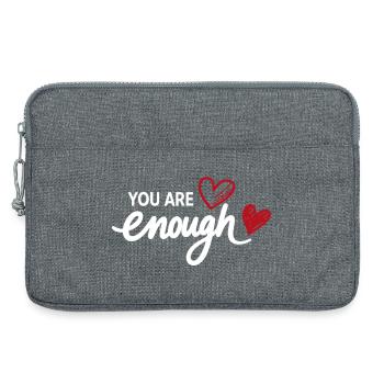 You Are Enough Heart Mindfulness Statement - Laptop bag 13" - heather grey - Front