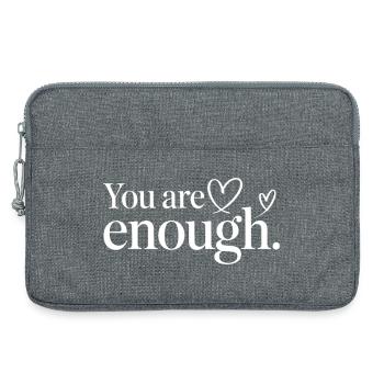 You Are Enough Heart Mindfulness Statement - Laptop bag 13" - heather grey - Front