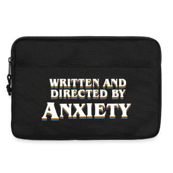 Anxiety Overthinker Written and Directed by Anxiet - Laptop bag 13" - black - Front