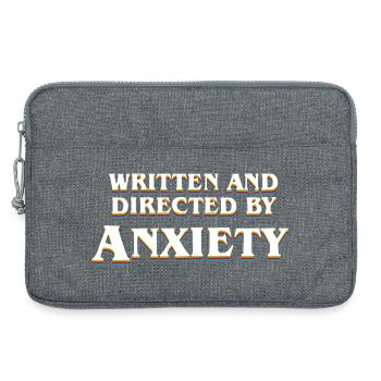 Anxiety Overthinker Written and Directed by Anxiet - Laptop bag 13" - heather grey - Front