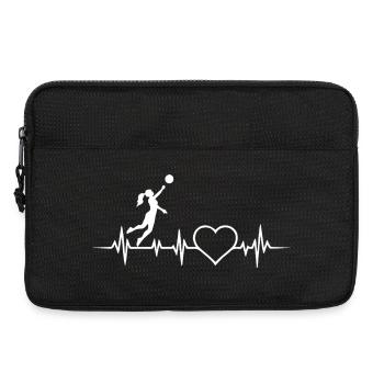 Volleyball EKG Herzschlag Puls Volleyballerin - Laptoptasche 13" - Schwarz - Vorne