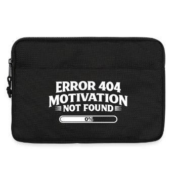Error 404 Motivation not found Lustiger Spruch - Laptoptasche 13" - Schwarz - Vorne