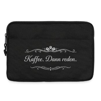 Kaffee. Dann reden. – Vintage Ornament - Laptoptasche 13" - Schwarz - Vorne