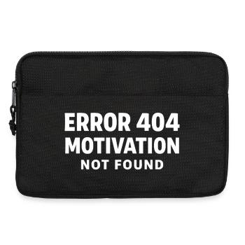 Error 404 Motivation not found Lustiger Spruch - Laptoptasche 13" - Schwarz - Vorne