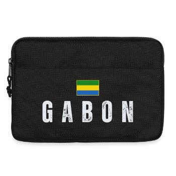 Gabunische Flagge, gabunischer Patriot - Laptoptasche 13" - Schwarz - Vorne