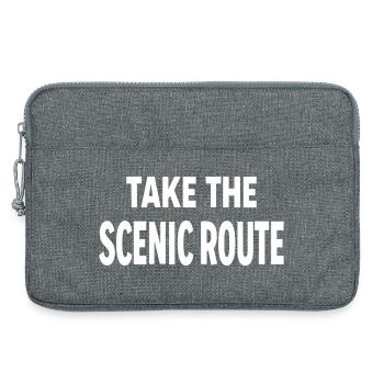 Take the scenic route Abenteuer Reise Spruch - Laptop bag 13" - heather grey - Front