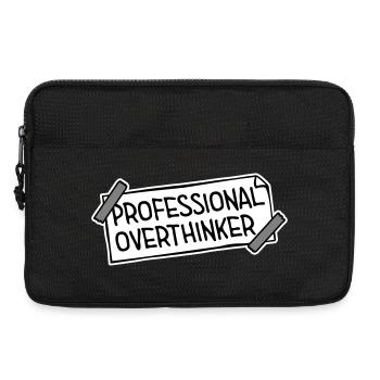 Professional Overthinker Lustig Grübeln Angst Logo - Laptoptasche 13" - Schwarz - Vorne
