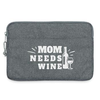 Maman a besoin de vin Fête des Mères Amoureux du vin - Sacoche pour ordinateur portable 13 pouces - gris chiné - Devant