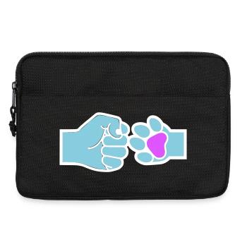 Fist Paw Check Human Animal Team - Laptop bag 13" - black - Front