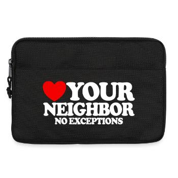 Love your neighbor – without exception. Christian - Laptop bag 13" - black - Front