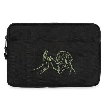 Poignée de main de chien High Five Paw Connexion humaine - Sacoche pour ordinateur portable 13 pouces - noir - Devant