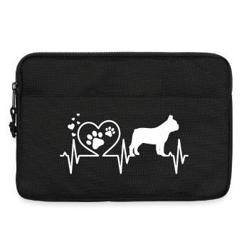 Heartbeat Pawprint Canine Silhouette - Laptop bag 13" - black - Front