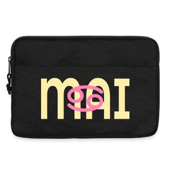 Anniversaire mai - Signe du zodiaque Cancer - Sacoche pour ordinateur portable 13 pouces - noir - Devant