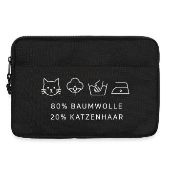 80% Baumwolle 20% Katzenhaar Katzen Shirt - Laptoptasche 13" - Schwarz - Vorne
