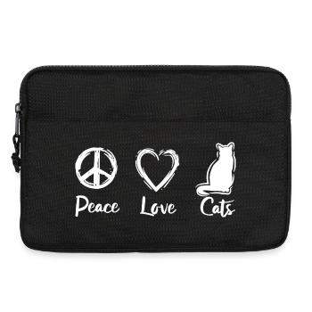 Peace Love Cats - Laptop bag 13" - black - Front