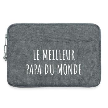 Meilleur Papa Monde - Sacoche pour ordinateur portable 13 pouces - gris chiné - Devant