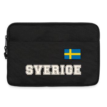 SCHWEDEN - SVERIGE Trikot Look - Flagge auf Brust - Laptoptasche 13" - Schwarz - Vorne