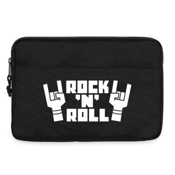 Rock'N'Roll Retro Logo with Finger Horns - Laptop bag 13" - black - Front