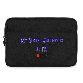 My_Social_Battery_is_at_1- - Laptoptasche 13" - Schwarz - Vorne
