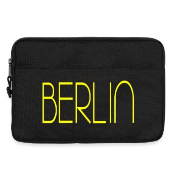 Berlin gelbe Schrift - Laptoptasche 13" - Schwarz - Vorne