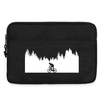 Fahrrad-_Mountainbike-_Wald - Laptoptasche 13" - Schwarz - Vorne