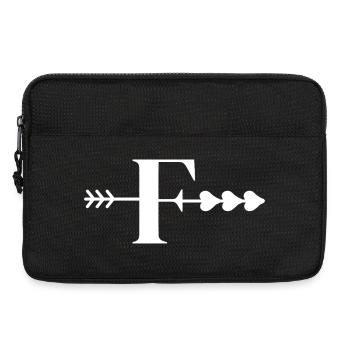 Buchstabe f Pfeilherz - Laptoptasche 13" - Schwarz - Vorne