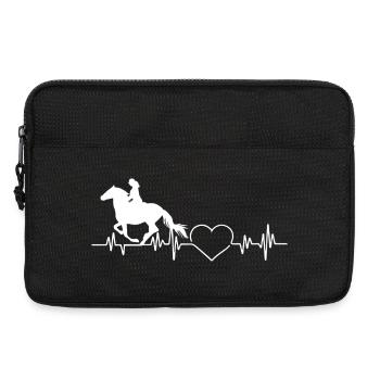 Équitation cavalier EKG heartbeat pouls coeur - Sacoche pour ordinateur portable 13 pouces - noir - Devant