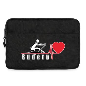 Rudern Herz Liebe - Laptoptasche 13" - Schwarz - Vorne