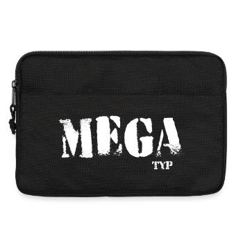 Mega Typ Grunge Schriftzug ego - Laptoptasche 13" - Schwarz - Vorne