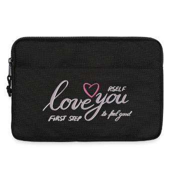 Aimez-vous motif cœur - Sacoche pour ordinateur portable 13 pouces - noir - Devant